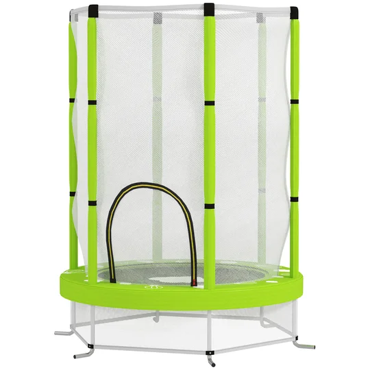 AIYAPLAY Trampoline Enfant avec Filet de Sécurité, pour l’Intérieur et l’Extérieur, 3-6 Ans, Vert