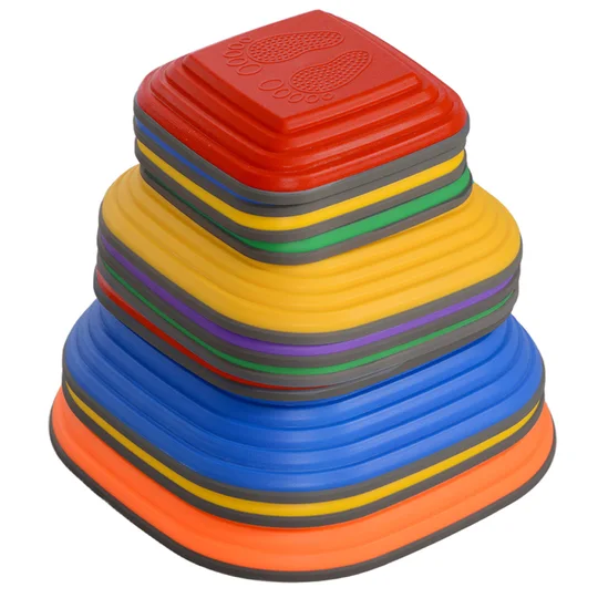 AIYAPLAY 11 pièces pierres d&rsquo;équilibre pour enfants parcours de motricité empilables et antidérapantes multicolore
