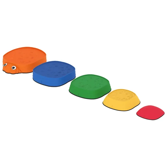 AIYAPLAY Ensemble de Pierres d’Équilibre pour Enfants Empilables de 5 Pièces Antidérapantes pour Intérieur et Extérieur Multicolore