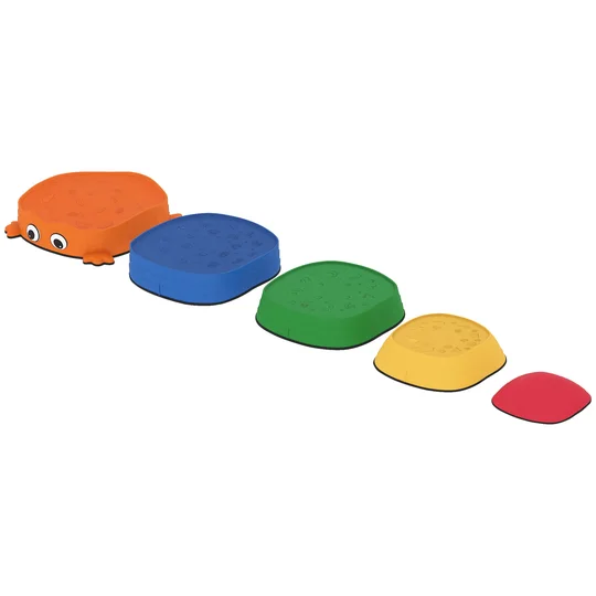 AIYAPLAY Ensemble de Pierres d’Équilibre pour Enfants Empilables de 5 Pièces Antidérapantes pour Intérieur et Extérieur Multicolore