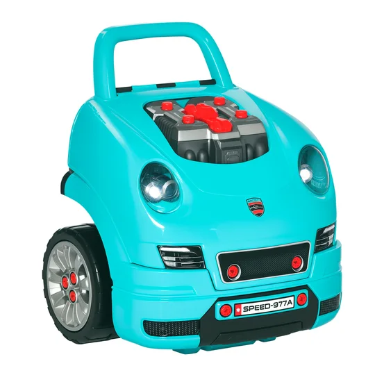 HOMCOM Camion mécano 2 en 1 jouet bricolage enfant jeu d’imitation mécanicien nombreux qccessoires total de 61 pièces bleu