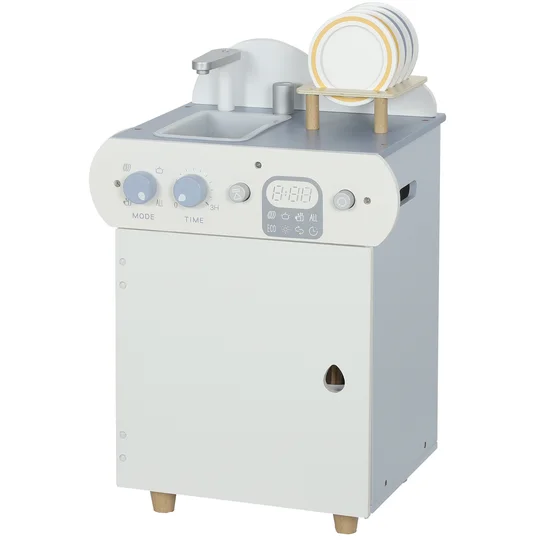 AIYAPLAY — Set cuisine avec évier, 32 accessoires (MDF), dès 3 ans, bleu clair