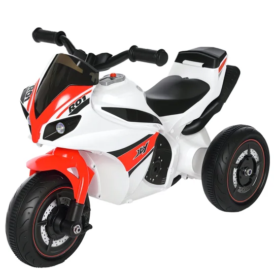 HOMCOM Porteur pour Enfant Moto Draisienne Police 18-36 Mois Lumineux et Sonores Blanc