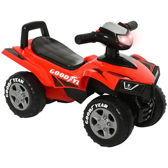HOMCOM Porteur voiture enfant, 18–36 mois, coffre et klaxon, rouge