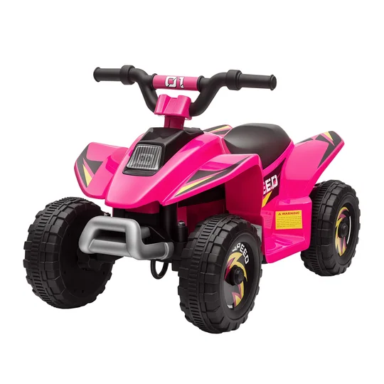 HOMCOM Quad électrique pour enfants 18-36 mois véhicule à batterie 6V avec marche avant et arrière 72 x 40 x 45,5 cm rose