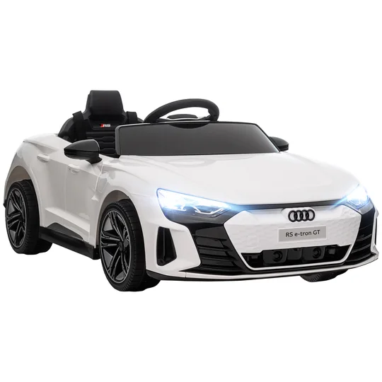 HOMCOM Voiture véhicule électrique enfant 12 V – télécommande parentale fournie – V. Max. 5 Km/h – effets sonores, lumineux – Audi RS E-tron GT blanc