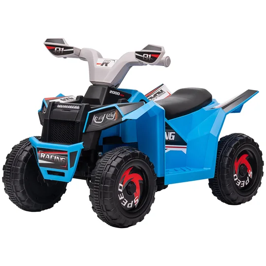 HOMCOM Quad électrique pour enfants, 2,5 km/h, marche avant & arrière, pour 18-36 mois, Bleu
