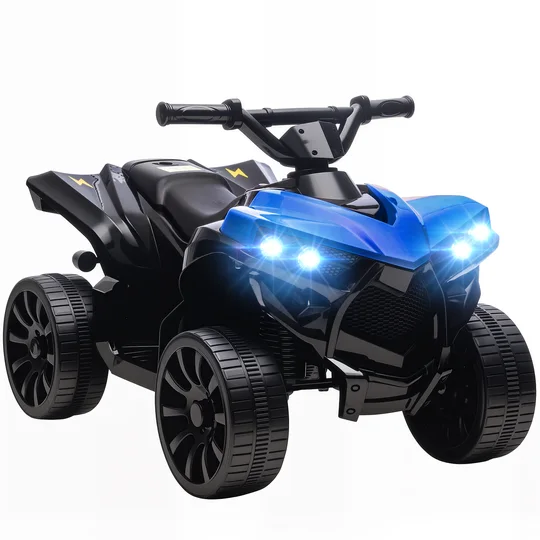 AIYAPLAY Quad Électrique Enfant 6V, Voiture Électrique Enfants ATV, Musique et Phares LED, 18-56 Mois, 70x42x45cm, Bleu