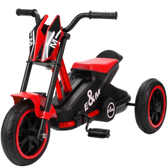 AIYAPLAY Tricycle pour enfants, vélo d’équilibre 3 roues avec pédale pour 18 à 36 mois, pour intérieur et extérieur, rouge