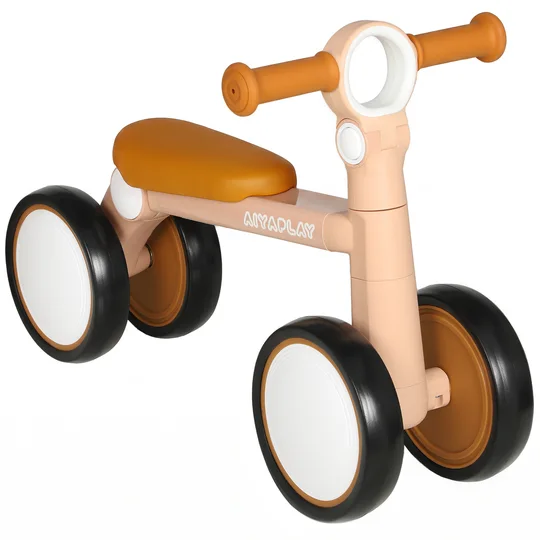 AIYAPLAY Draisienne Bébé 1-2 Ans Pliable, Cadre Léger en Aluminium, Siège Guidon Réglables, Pneus Silencieux, 57×28,5x40cm, Rose