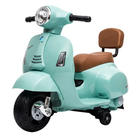 AIYAPLAY Moto électrique enfant Mini Vespa GTS 6V Moto électrique avec batterie lithium Siège ergonomique et dossier 1,5-3 ans