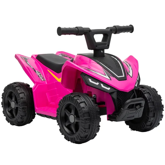 AIYAPLAY Quad Électrique Enfants 6 V, Voiture Électrique Enfants, Batterie au Lithium, Vitesse Max. 2 Km/H, 18 à 48 Mois, Rose
