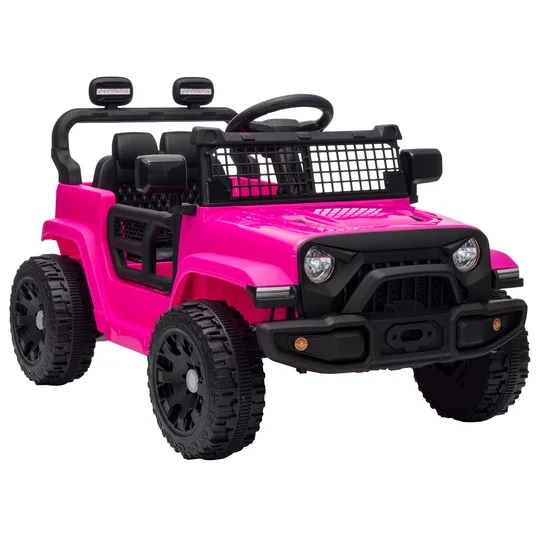 AIYAPLAY Voiture Électrique Enfants 12V, Buggy Électrique Enfants, 2-4 km/h, 2 Moteurs, Télécommande, Batterie Lithium, Rose