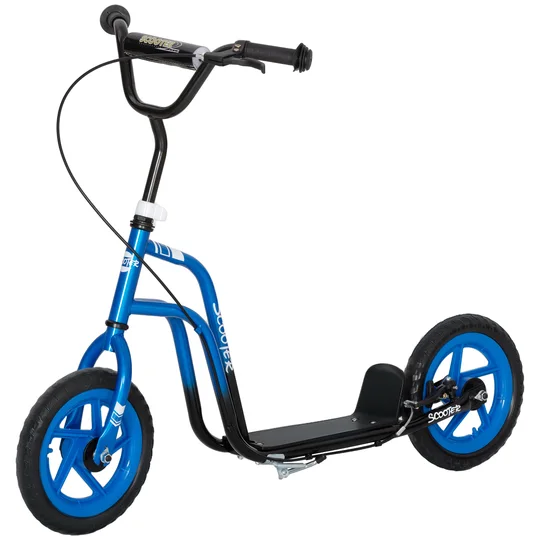 AIYAPLAY Scooter pour enfants avec guidon réglable, grandes roues, béquille, frein à main, pour enfants de 5 à 12 ans, Bleu