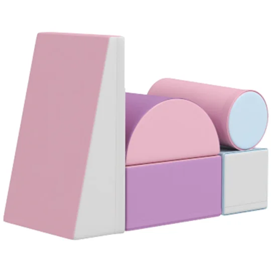 HOMCOM Blocs souples, ensemble de 5 blocs en mousse pour enfants de 1 à 3 ans, similicuir, Multicolore