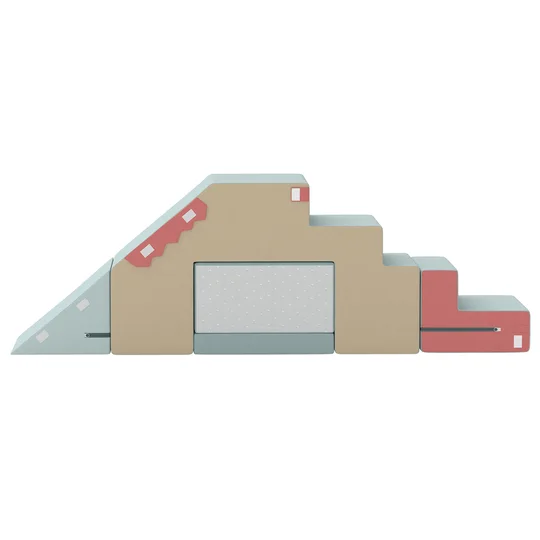 AIYAPLAY Blocs en mousse 2 pièces pour tout-petits avec housses amovibles, set d&rsquo;escalade et de rampement intérieur, Bleu