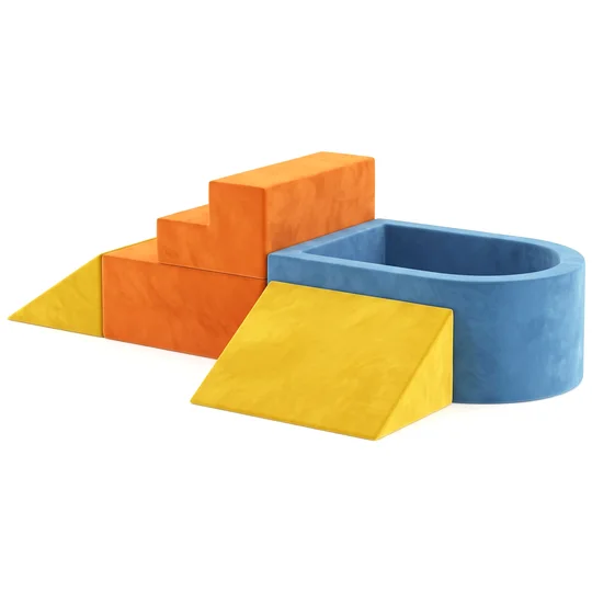 AIYAPLAY Parcours Motricité Bébé 5PCS, Module Motricité Bébé en Mousse, Piscine à Balles, Housse en Velours Lavable, Multicolore
