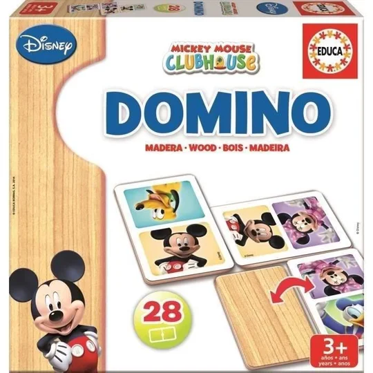 Jeu de domino en bois Mickey – EDUCA – Domino bois Mickey – Mixte – Enfant – Multicolore